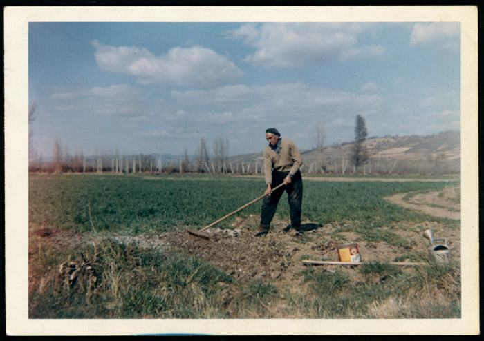 Guillermo Viejo trabajando el campo en Devesa de Curueño